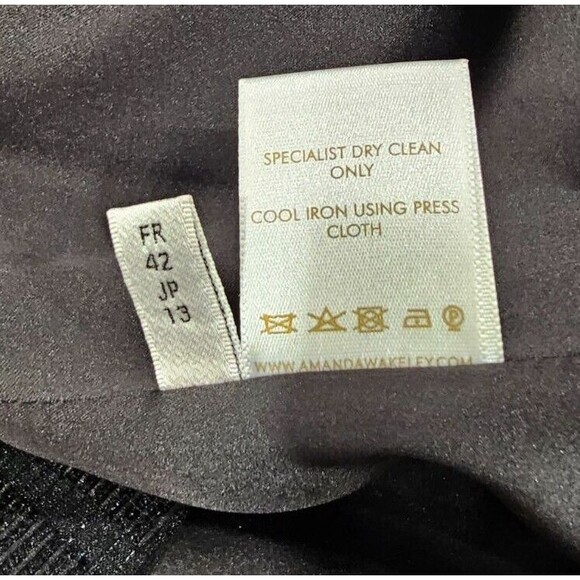 NWT Amanda Wakeley Womens Midi Dress Pleated Textured Black Old Money Rare US 10 - Picture 5 of 15